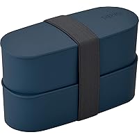 Thermos DSA-804W BKBD 2-Tier Bento Box, Slim Fresh Lunch Box, 28.1 fl oz  (815 ml), Black Border