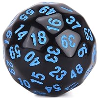 SZSZ D60 Polyhedral Dice Opaque Color Sixty Sided for Tabletop Role Playing Games DND 0212 (Color : Black w Blue Ink)
