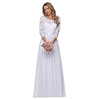 Ever-Pretty Women's Bridesmaid Dresses 3/4 Sleeve Empire Waist Maxi Mother of The Bride Dresses