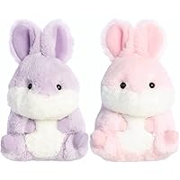 Aurora Rolly Pets Bundle - Set of 5 Inch Plush Bunnies (Pink & Lavender)