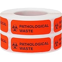 Pathological Waste Medical Healthcare Labels 0.5 x 1.5 Inch 500 Total Stickers