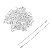 50Pcs Ball Beads Chain, Bulk Tag Metal Chain, 4.72 Inch Metal Chain Necklace Bulk with Connectors for Hanging Christmas Decoration Jewelry Making Tags Craft Projects,White