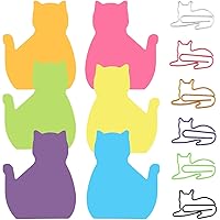 360 Sheets Cat Sticky Notes & 30pc Cat Paper Clips, Cat Lover Gifts for Women, Cute Cat Office Supplies, Office Desk Accessories for Work School Office