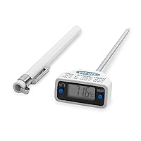 Ultra High Accuracy Digital Pocket Thermometer with 180° Swivel Head and 5 Inch Stem, Dual Temperature Scale (14 to 212°F / -10 to 100°C), Includes Protective Case with Pocket Clip