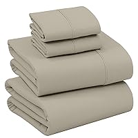 RUVANTI 100% Cotton Sheets for Queen Size Bed - Crispy Cooling Percale Sheets - Breathable & Durable Queen Sheet Set - Deep Pocket 16 Inches (Fits up to 18