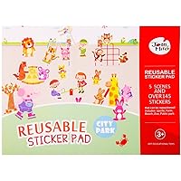 Reusable Sticker Book 5 Scenes And Over 120 Stickers;Christmas gift (City Park)