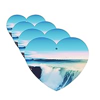 Car Air Fresheners 4 Pcs Hanging Scented Cards Sea Wave Landscape Car Aromatherapy Tablets Funny Fragrance Hanging Slice Rearview Mirror Pendant for Car Interior Decor Bedroom Bathroom