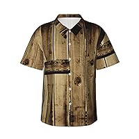 Board Men's Casual Button-Down Hawaiian Shirts â€“ Funky Tropical Summer Outfits â€“ Retro Printed Beach Wear for Men