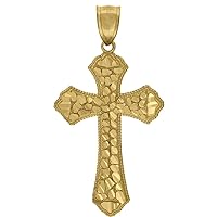 10k Gold Dc Mens Cross Height 40.8mm X Width 21.3mm Religious Charm Pendant Necklace Jewelry for Men