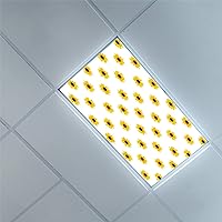 Fluorescent Light Covers for Classroom Office-Sunflower Pattern-Light Filters Ceiling LED Ceiling Light Covers-2ft x 4ft Drop Ceiling Fluorescent Decorative,Yellow