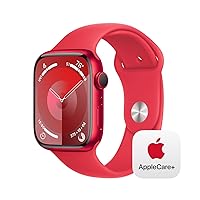 Apple Watch Series 9 [GPS + Cellular 45mm] Smartwatch with (Product) RED Aluminum Case with (Product) RED Sport Band M/L with AppleCare+ (2 Years)