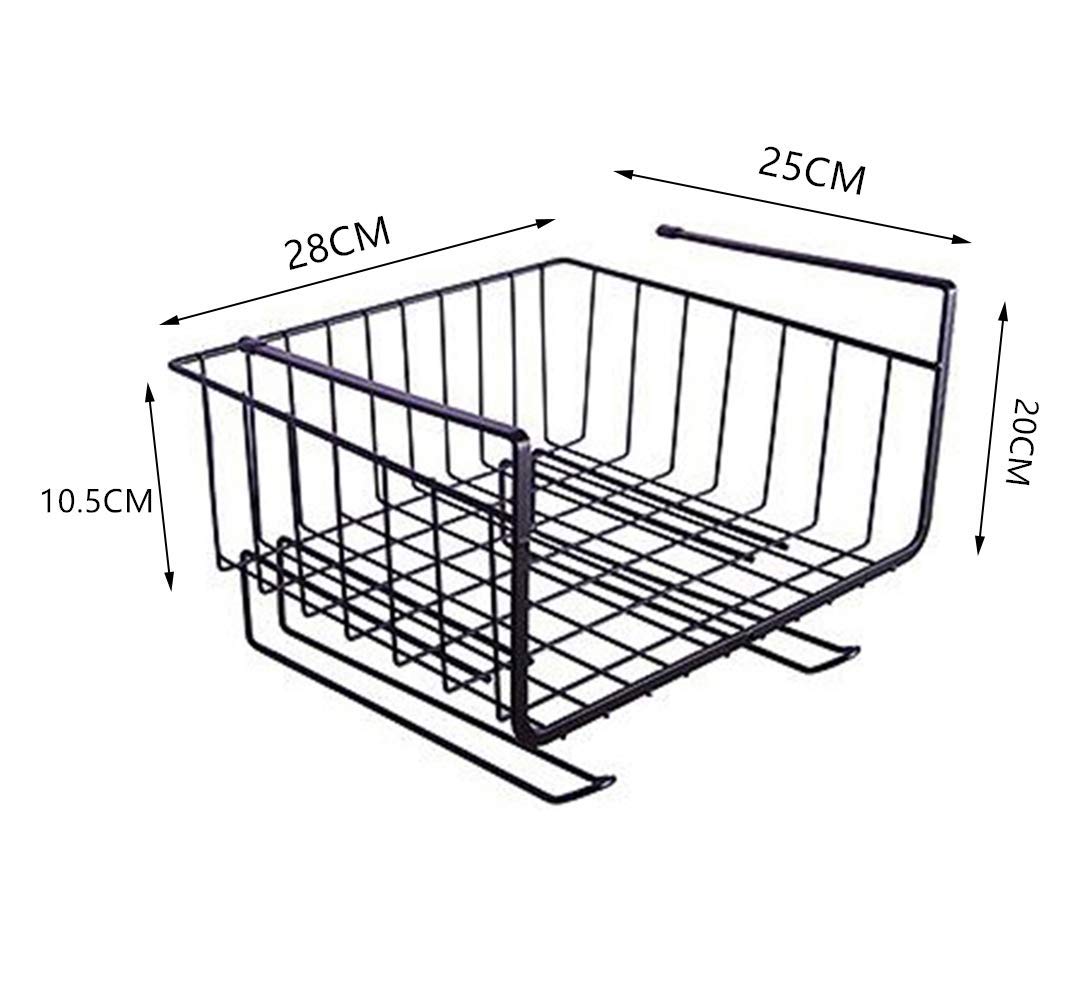 Corldif Under Shelf Basket Wire Rack Slides Under Shelves for Storage Easy to Install Storage Shelf Kitchen Storage Rack