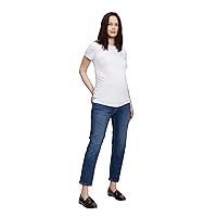 GAP Women's Maternity True Waistband Full Panel Cheeky Straight Jeans