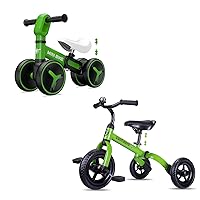 YGJT Baby Balance Bike for 1 Year Old Boys Girls with Adjustable Seat & 3 in 1 Foldable Tricycle for Toddlers Age 2-5 Years Old with Adjustable Seat and Removable Pedal