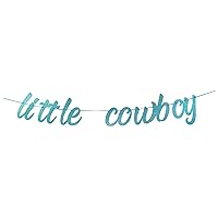 Baby Blue Little Cowboy Banner, West Theme Baby Shower, Baby Boy 1st Birthday Banner, Pregnancy Announcement, Gender Reveal Mexican Party Decorations