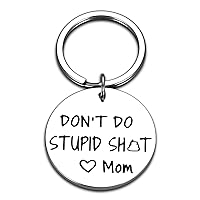 AMBREGRISSUN Gag Gifts for Teen Boys Girls Don't Do Stupi Poop Love Mum Keychain Son Daughter