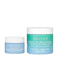Pacifica Beauty, Wake Up Beautiful Overnight Retinoid Night Face + Eye Cream, Moisturizer for Dry and Aging Skin, Gentle for Sensitive Skin, Hyaluronic Acid + Melatonin, Clean, Vegan & Cruelty Free