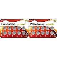 Panasonic CR2025 3.0 Volt Long Lasting Lithium Coin Cell Batteries in Child Resistant, 10 Pack & CR2016 3.0 Volt Long Lasting Lithium Coin Cell Batteries in Child Resistant, 10-Battery Pack
