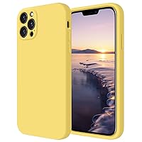 Cordking iPhone 11 Pro Max Case, Silicone [Square Edges] & [Camera Protecion] Upgraded Phone Case with Soft Anti-Scratch Microfiber Lining, 6.5 inch, Yellow