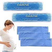 Reusable Perineal Ice Packs for Postpartum & Hemorrhoid Pain Relief, Hot & Cold Pack for Women After Pregnancy, 2 Ice Pack and 3 Cover. (Blue)