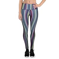 Women's Striped High Waisted Activewear Fitness Leggings