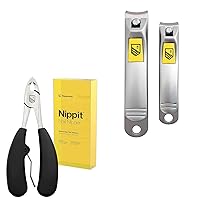 Nail Clippers + Toenail Clippers Set, Stainless Steel Ingrown Toenail Tool, Professional Fingernail & Toenail Clippers for Thick Nails