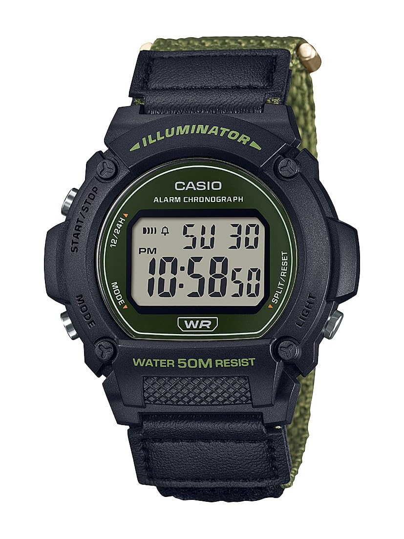 Casio Illuminator Alarm Chronograph Digital Watch W-219HB-3AVCF