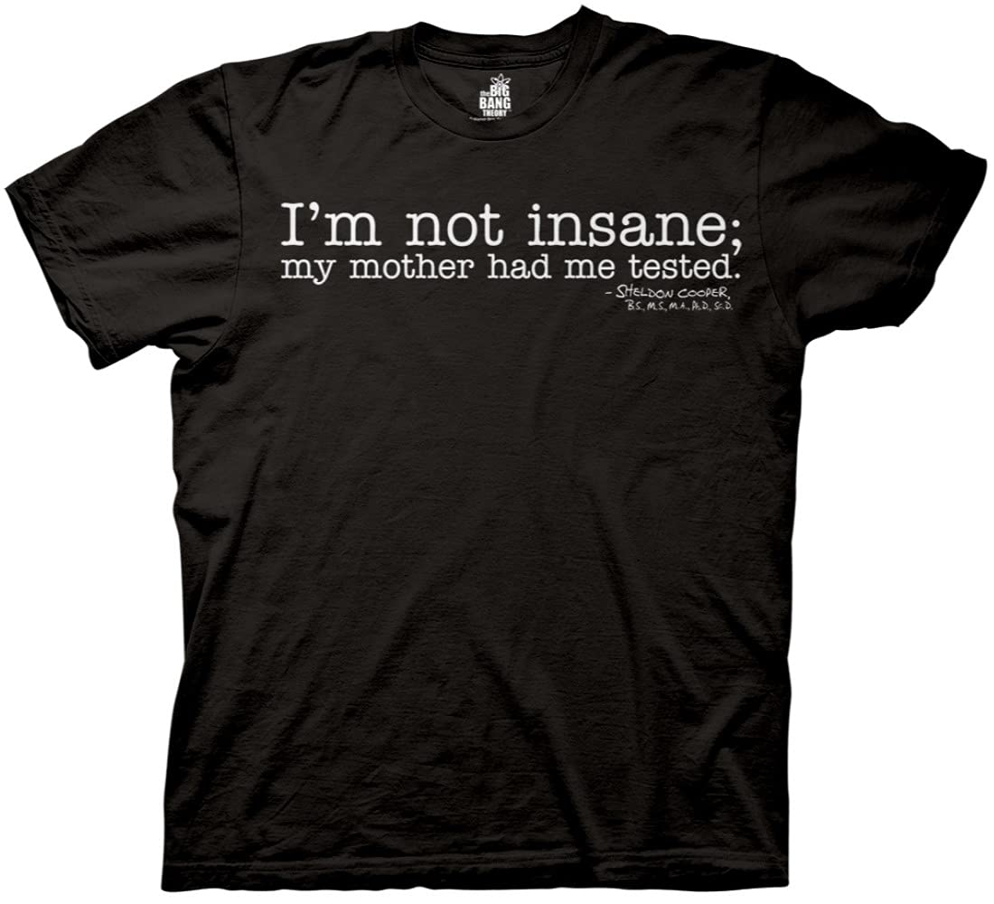 Ripple Junction Big Bang Theory I'm Not Insane Adult T-Shirt