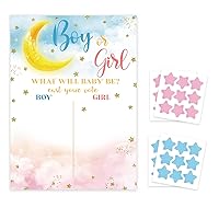 Gender Reveal Decorations Poster With Star Girl Boy Voting Stickers For Baby Reveal Games Baby Shower Party Supplies Gender Prediction Game