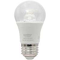 Sunlite 80137 LED A15 Appliance Clear Light Bulb, 6 Watts (40W Equivalent), 450 Lumens, Medium Base (E26), 90 CRI, Dimmable, ETL Listed, Ceiling Fan, Title-20 Compliant, 4000K Cool White, 1 Count