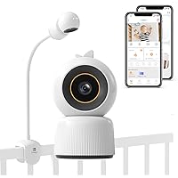 Smart Baby Monitor Bundle with Clip-on 3MP HD Baby Monitor with Camera and Audio, Two Way Talk,Night Vision, 4X Zoom,Room Humidity & Temp, Wake up & Cry Detection, Multicolor Night Lamp