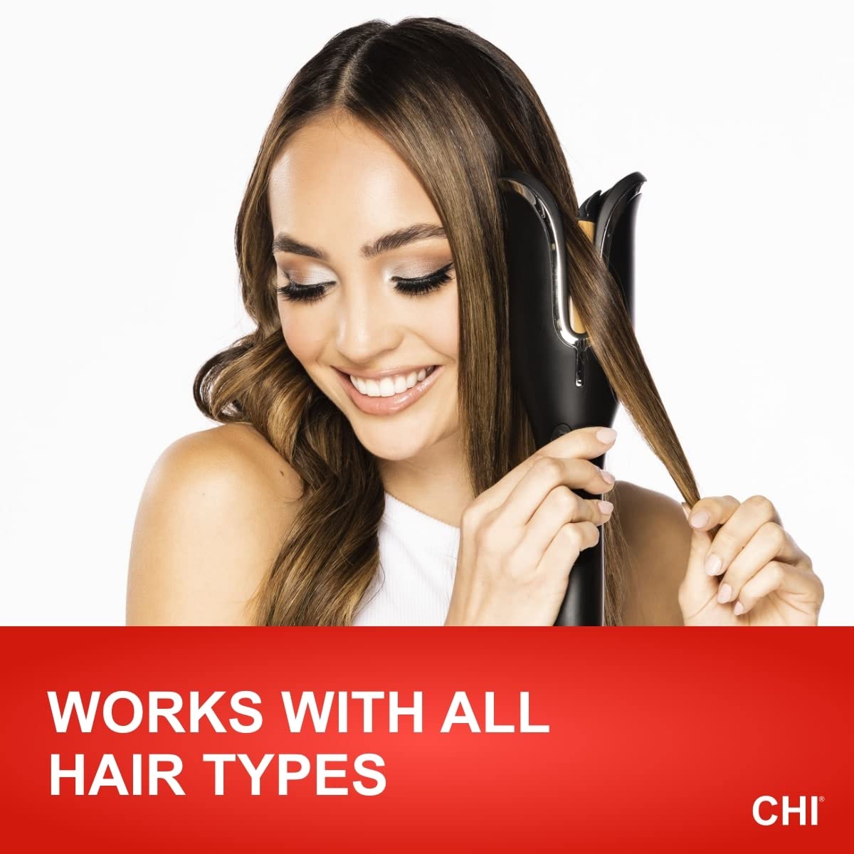 CHI Spin N Curl in Onyx Black. Ideal for Shoulder-Length Hair between 6-16” inches.