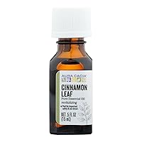 Aura Cacia Cinnamon Leaf Essential Oil | GC/MS Tested for Purity | 15ml (0.5 fl. oz.)