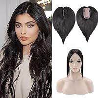 SEGO Human Hair Toppers for Women With Thinning Hair No Bangs 100% Real Human Hair Top Wiglets Hairpieces 150% Density Silk Base Clip in Hair Topper for Hair Loss Cover Gray Hair