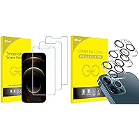 JETech iPhone 12 Pro Max Screen Protector and Lens Protector Bundle