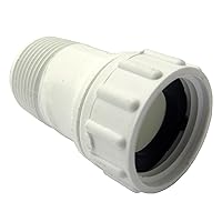 15-1627 PVC Swivel Hose Adapter with 3/4-Inch Female Hose and 3/4-Inch Male Pipe Thread,White