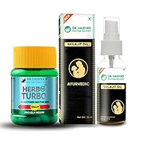 Ayurvedic Wellness Pack Herbo24Turbo (30 Capsules x 1), shilajit Oil (25 ml x 1)