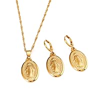 Gold Color Our Lady Women Goddess Jewelry Wholesale Cross Virgin Mary Pendant Necklaces