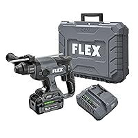 FLEX 24V Brushless Cordless 7/8-Inch SDS Plus 1.3 Ft-Lbs Torque Rotary Hammer Kit with 5.0Ah Lithium Battery and 160W Fast Charger - FX1531-1C, Grey/Black