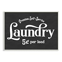 Premium Self-Service Laundry Vintage Advertisement Sign, Designed by Lettered and Lined Wall Plaque, Grey