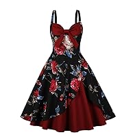 Womens 1950s Vintage Polka Dots Audrey Hepburn Dresses Rockabilly Prom Cocktail Tea Party Homecoming Dance Swing Dress