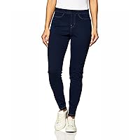 No Nonsense Women's Plus Size Classic Leggings-Jeggings Real Back Pockets, High Waisted Stretch Jeans, Dark Denim, 1X