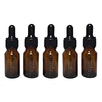 10ml 0.34oz Empty Refillable Amber Glass Graduated Glass Bottles Makeup Cosmetic Sample Container Jar for Essential Oil Aromatherapy Use (Pack of 6)