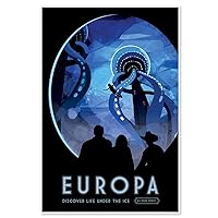 NASA JPL's (Jet Propulsion Lab) Visions of The Future Space Travel Poster Print - Europa - Discover Life Under The Ice (24 inches x 36 inches)