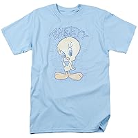 Looney Tunes Tweety Fade Mens Short Sleeve Shirt (Light Blue, Small)