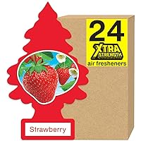 LITTLE TREES Air Fresheners Car Air Freshener. Xtra Strength Provides Long-Lasting Scent for Auto or Home. Extra Boost of Fragrance. Strawberry, 24 Air Fresheners