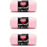 Super Saver Baby Pink Yarn - 3 Pack of 198g/7oz - Acrylic - 4 Medium (Worsted) - 364 Yards - Knitting/Crochet