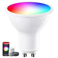 GU10 WiFi Smart Spotlight Bulbs, 2000K-5000K RGB LED Color Changing Light, Compatible with Alexa Google Home & Smart Life, 5W 40W Equivalent, Dimmable, No Hub Required
