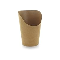 210GSP49BR - French Fry Holder - Disposable French Fries or Wrap Cup - Brown Kraft Paper Food Containers French Fry Holder - Eco Friendly Paper Food Holder - (5.5 oz) (Case of 1200)