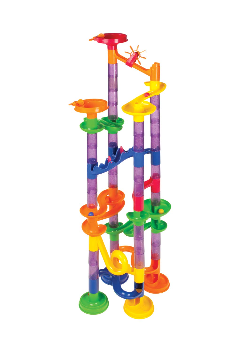 Toysmith STEM Learning 80Piece Marble Run Building Toy Set, For Boys & Girls 3+